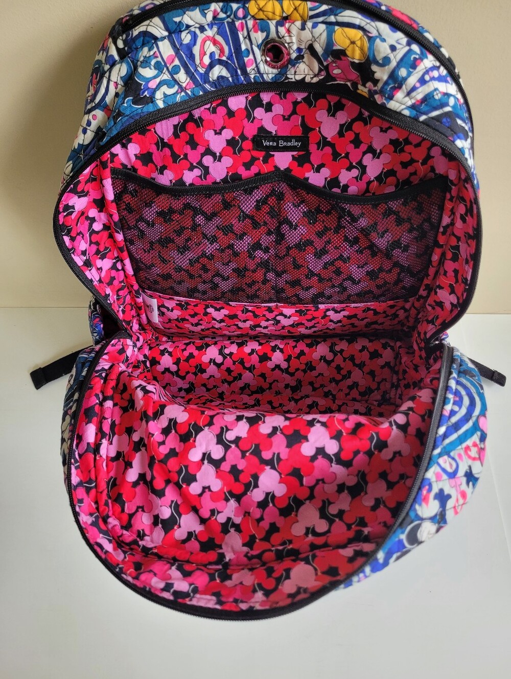 Vera Bradley Disney Mickey Mouse Paisley Print Travel Backpack - Picture 7 of 10